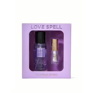 Victorias Secret Love Spell Fragrance Mist & Lip Glow Set – Coffret Brume Parfumee & Brillant à Levres Love Spell