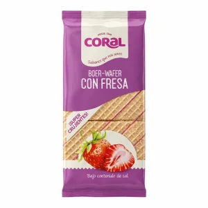 Coral Wafer Fraise 400g – Gaufrettes Fourrees à la Creme de Fraise
