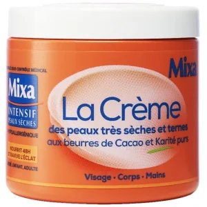 Mixa La Creme des Peaux Tres Seches et Ternes aux Beurres de Cacao et Karité Purs – Crème Nourrissante Cacao & Karité