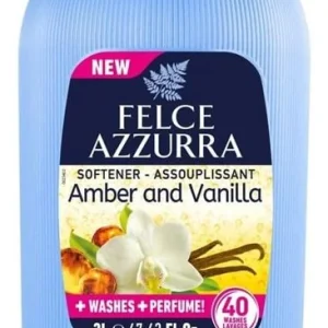 Felce Azzurra Adoucissant Ambre & Vanille 2L – Assouplissant Parfumé pour Linge | 40 Lavages