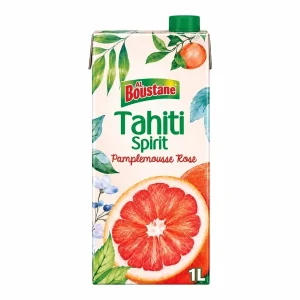 Boustane Tahiti Spirit Boisson Pamplemousse Rose 1L – Boisson Fruitée au Pamplemousse