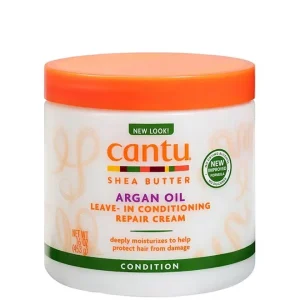 Cantu Shea Butter Argan Oil Leave-In Conditioning Repair Cream 453g – Soin Sans Rincage Reparateur