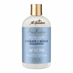 SheaMoisture Shampooing au Miel de Manuka et Yaourt 384ml – Hydratant et Reparateur – Soin Cheveux Secs et Abîmés