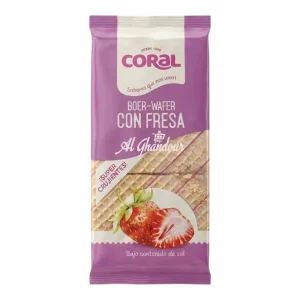 Coral Wafer Fraise 400g – Gaufrettes Fourrees à la Creme de Fraise