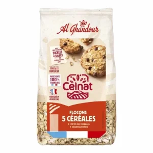 Celnat Flocons 5 Cereales Bio 500g – Cereales Complètes Riches en Fibres | Petit Déjeuner & Cuisine