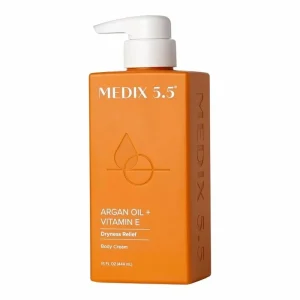 Medix 5 5 Creme Corps a lHuile dArgan & Vitamine E 444ml – Creme Hydratante pour Peaux Seches