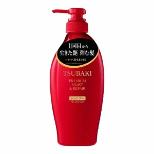 Tsubaki Premium Moist et Repair Shampoo 490ml – Shampoing Hydratant et Réparateur pour Cheveux Secs et Abîmés