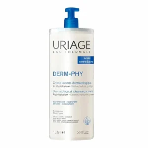 Uriage Derm Phy Creme Lavante Dermatologique 1L – Nettoyant Visage Corps & Cheveux Sans Savon | Peaux Sensibles