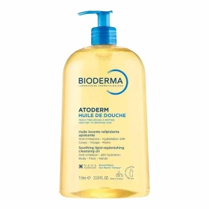 Bioderma Atoderm Huile de Douche 1L – Huile Lavante Hydratante Peaux Sèches & Sensibles