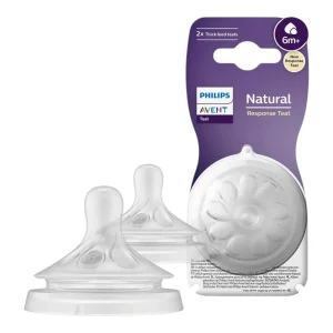 Philips Avent Natural Response Tetines Epaisses 6m+ x2 – Tetines Biberon