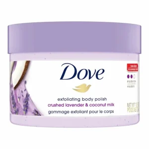 Dove Gommage Exfoliant Corps Lavande Ecrasee & Lait de Coco 298g – Soin Exfoliant & Hydratant